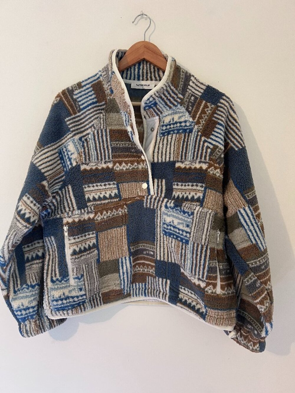 New Small Buttermelon Patchwork Fleece Jacket